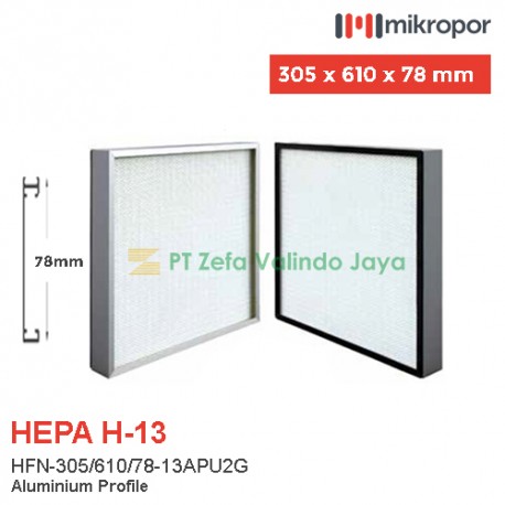 Mikropor HEPA Filter H13 HFN Series Aluminium Profile HFN-305/610/78-13APU2G