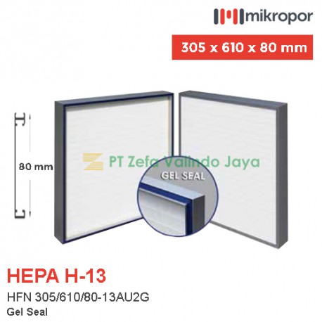 Mikropor HEPA Filter H13 HFN Series Aluminium Profile HFN 305/610/80-13AU2G