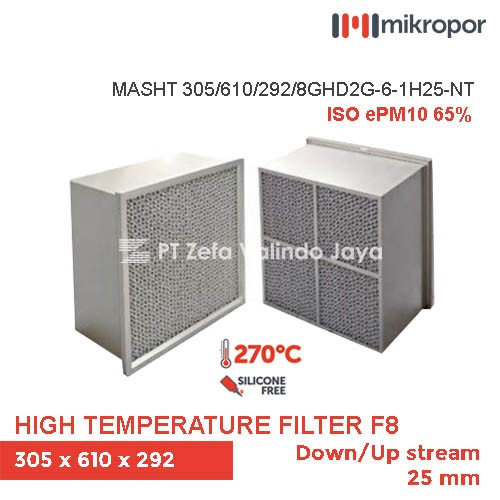 MIKROPOR High Temperature Filter F8 MASHT Series 305 x 610 x 292 mm