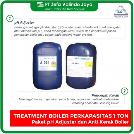 Boiler Chemical Treatment Series Package pH Adjuster A055 + Anti-scale PP205 (1 ton capacity)