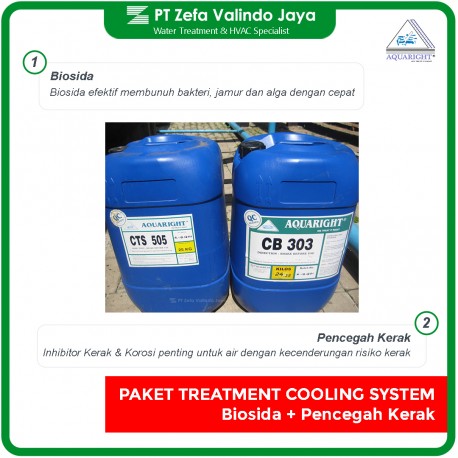 Paket Treatment Cooling Tower : Biosida Cair Isothiazolone + Pencegah Kerak