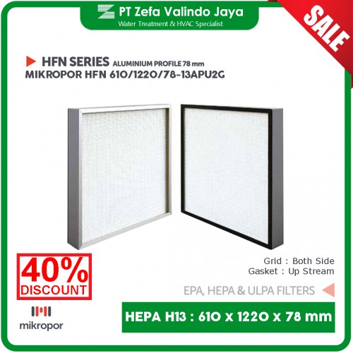 HEPA Filter H13 610 x 1220 x 78 mm 24" 48" 3" Aluminium Frame