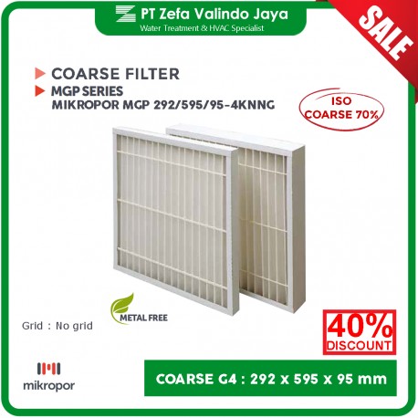 PRE Filter Disposable G4 292 x 595 x 95 mm 12" 24" 4"