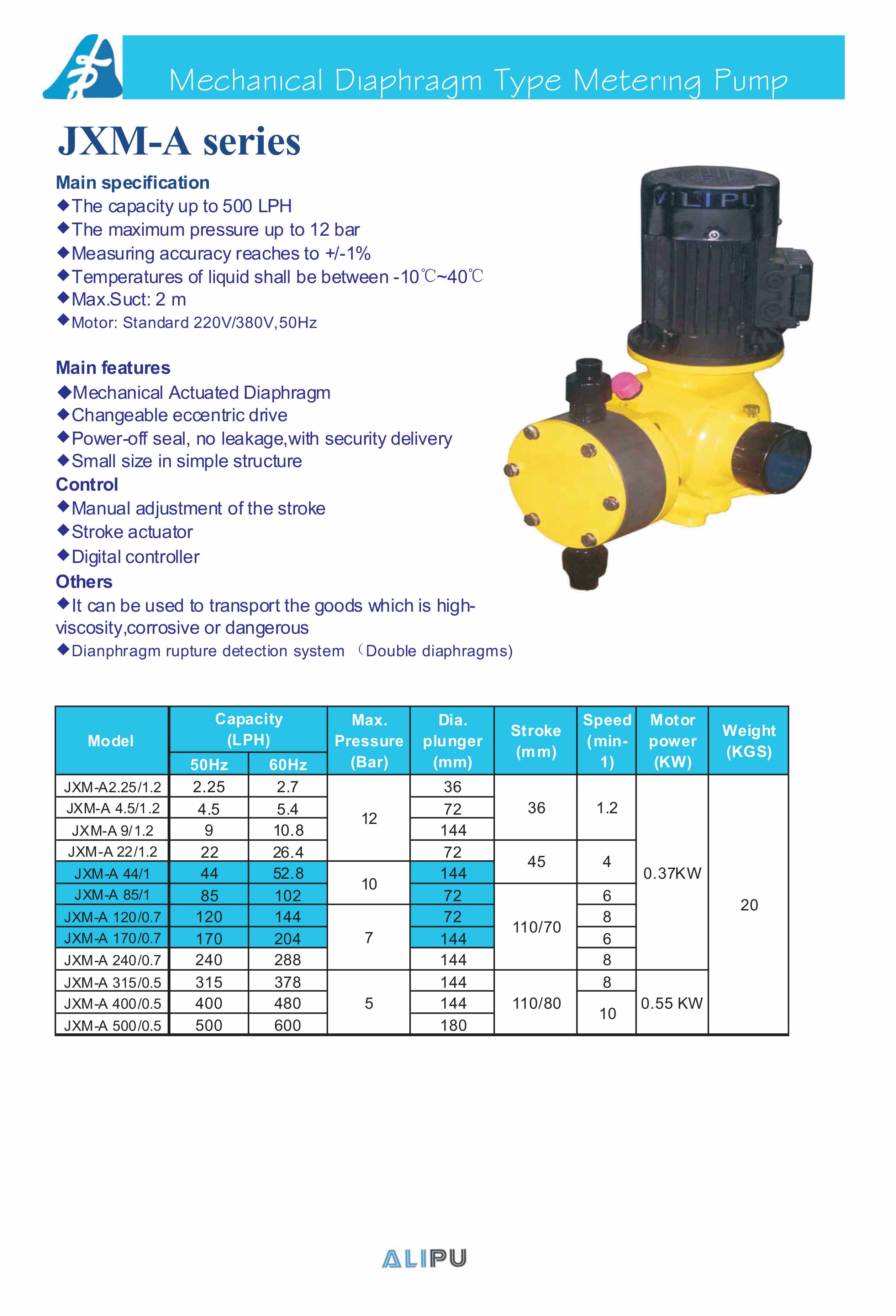 Dosing pump ailipu jxm-a series metering pump